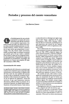 Periodos Y Procesos Del Cuento Venezolano