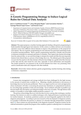 A Genetic Programming Strategy to Induce Logical Rules for Clinical Data Analysis