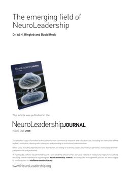 Neuroleadershipjournal Issue One 2008