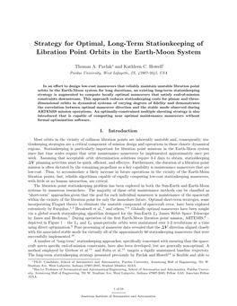 Strategy for Optimal, Long-Term Stationkeeping of Libration Point Orbits in the Earth-Moon System
