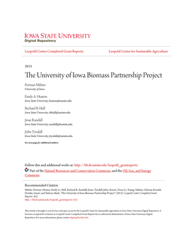 The University of Iowa Biomass Partnership Project