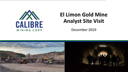 El Limon Gold Mine Analyst Site Visit December 2019