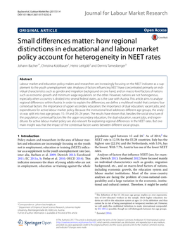 How Regional Distinctions in Educational and Labour Market