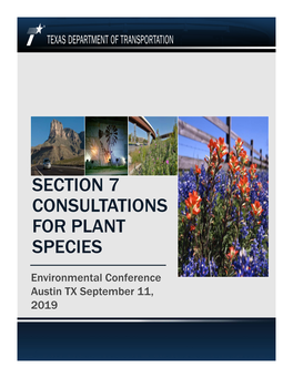Section 7 Consultations for Plant Species