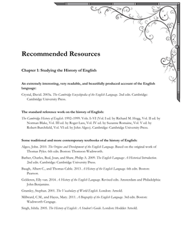 Recommended Resources