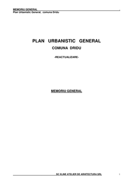 Plan Urbanistic General Comuna Dridu