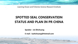 Spotted Seal Conservation Status and Plan in Pr China