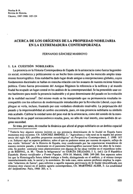 Acerca Origenes Propiedad Nobiliaria Extremadura