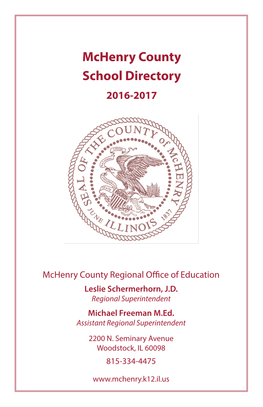 Mchenry County School Directory 2016-2017