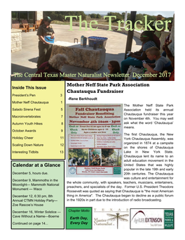 The Central Texas Master Naturalist Newsletter December 2017