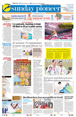 HYDERABAD, SUNDAY, SEPTEMBER 05, 2021; PAGES 10+16 `5 RNI No