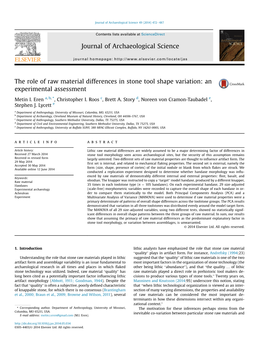 The Role of Raw Material Differences in Stone Tool Shape Variation: an Experimental Assessment