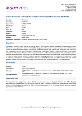 Reed-Sternberg Cell Marker)(Clone : FSCN1/417