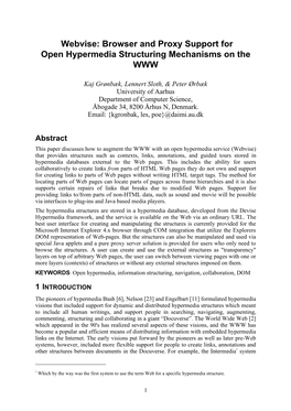 Webvise: Browser and Proxy Support for Open Hypermedia Structuring Mechanisms on the WWW