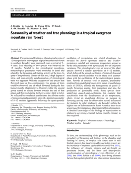 Seasonality of Weather and Tree Phenology in a Tropical Evergreen Mountain Rain Forest