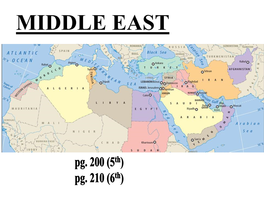 MIDDLE EAST Middle East Climate Deserts