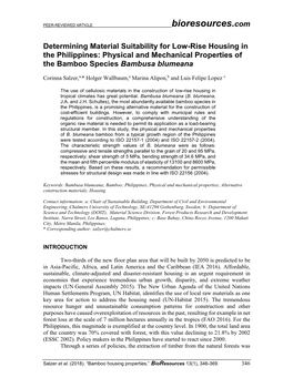 Physical and Mechanical Properties of the Bamboo Species Bambusa Blumeana