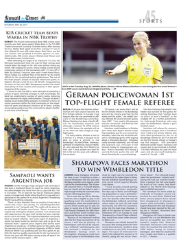 German Policewoman 1St Top-Flight Female Referee