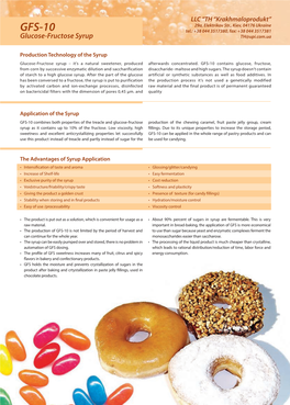 GFS-10 Tel.: +38 044 3517380, Fax: +38 044 3517381 Glucose-Fructose Syrup TH@Upi.Com.Ua