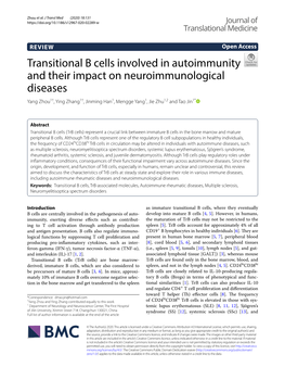Transitional B Cells Involved in Autoimmunity and Their Impact On