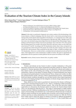 Evaluation of the Tourism Climate Index in the Canary Islands