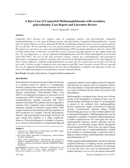 A Rare Case of Congenital Methemoglobinemia With