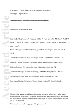 Approaches to Integrating Genetic Data Into Ecological Networks