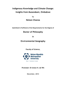 Indigenous Knowledge and Climate Change: Insights from Muzarabani, Zimbabwe