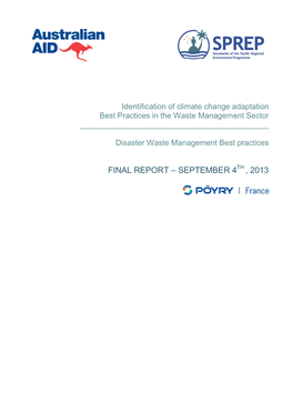 Identification of Climate Change Adaptation Best Practices in the Waste Management Sector ______