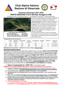 MONTE MASSONE 2161M Dall'alpe Quaggione