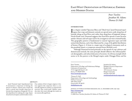 East-West Orientation of Historical Empires and Modern States Peter Turchin Jonathan M