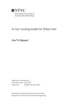 A River Routing Model for Orkla River