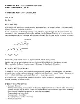 Cortisone Acetate Tablets, Usp