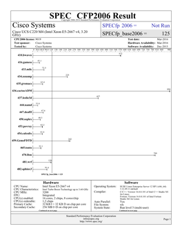 Specfp Benchmark Disclosure