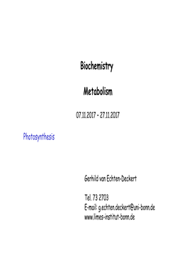 Biochemistry Metabolism