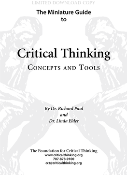 The Miniature Guide to Critical Thinking: Concepts & Tools