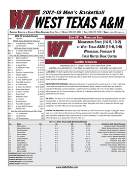 Midwestern State (14-5, 10-2) at West Texas A&M (14-6, 6-6)