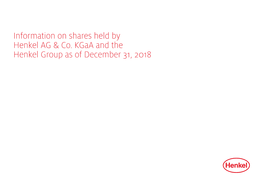 Information on Shares Held by Henkel AG & Co. Kgaa and the Henkel