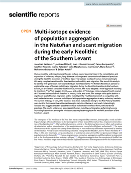 Multi-Isotope Evidence of Population Aggregation in the Natufian And