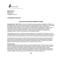 Press Release David Stepp FINAL