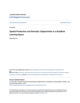 Spatial Production and Nomadic Subjectivities in a Buddhist Learning Space