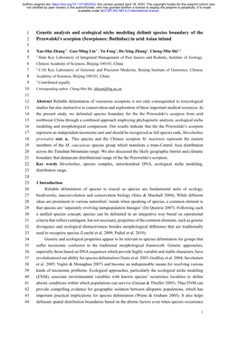 Genetic Analysis and Ecological Niche Modeling Delimit Species Boundary