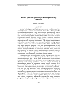 Shared Spatial Regulating in Sharing-Economy Districts