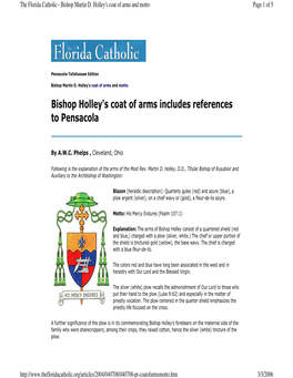 Bishop Holley's Coat of Arms Includes References to Pensacola