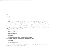 Fields Listed in Part I. Group (8)