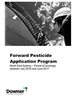 Forward Pesticide Application Program North East Sydney – Period of Coverage Between July 2016 and June 2017