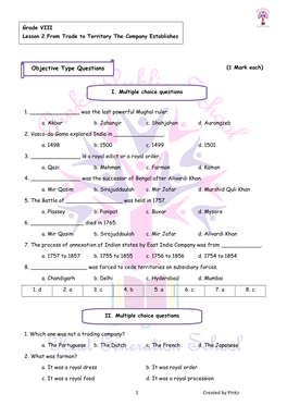 Objective Type Questions (1 Mark Each)