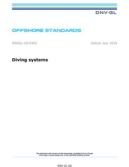 DNVGL-OS-E402 Diving Systems