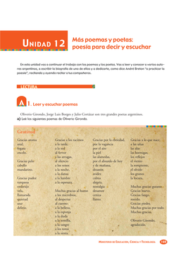 UNIDAD 12 Más Poemas Y Poetas