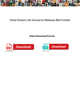 Great Eastern Life Assurance Malaysia Bhd Contact